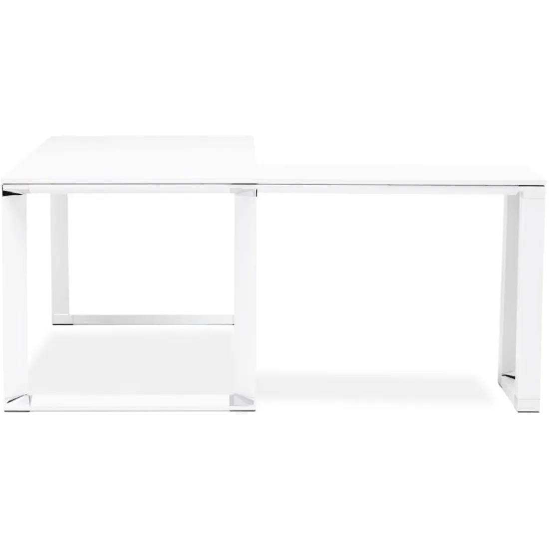 Bureau d'angle design 'XLINE' en bois blanc
