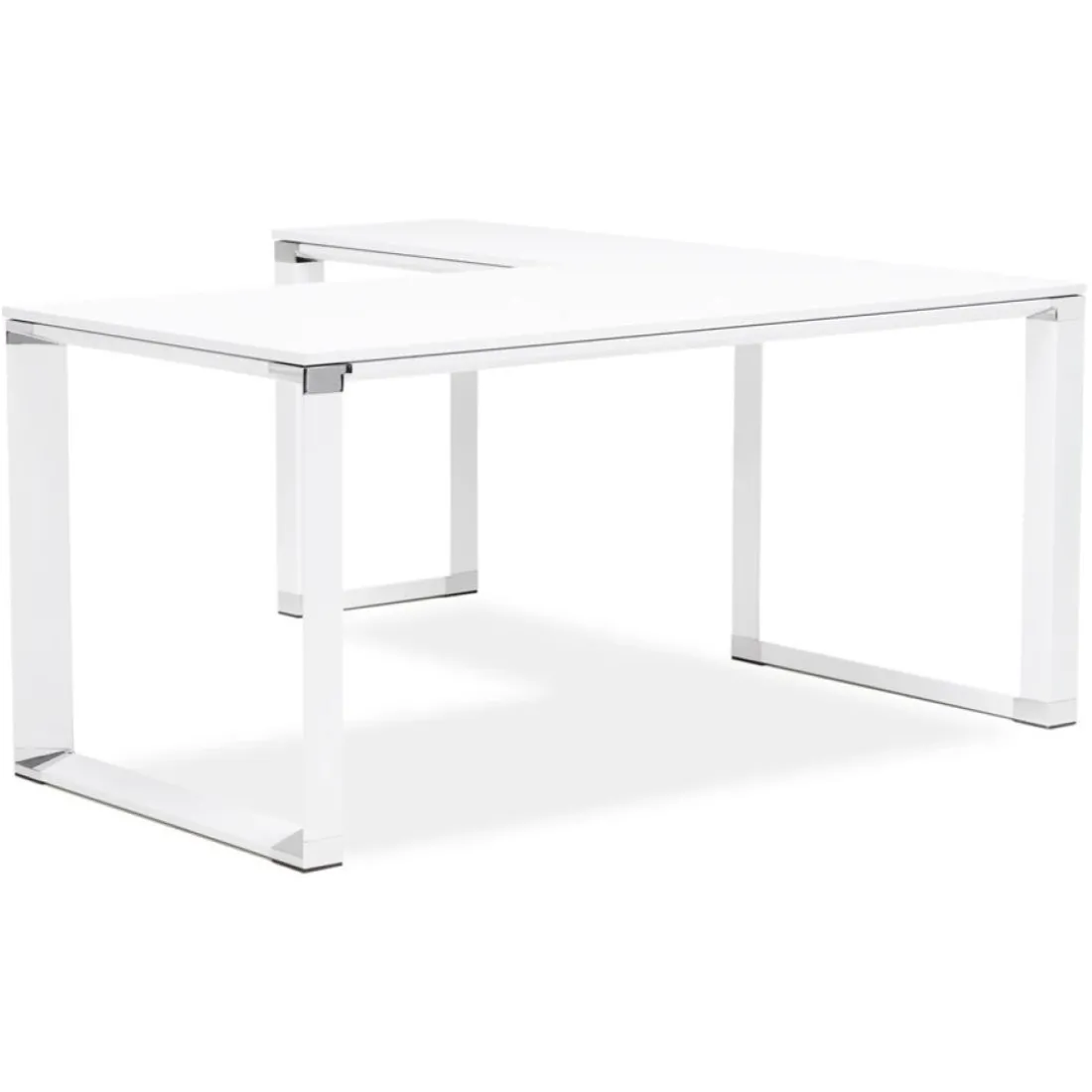 Bureau d'angle design 'XLINE' en bois blanc