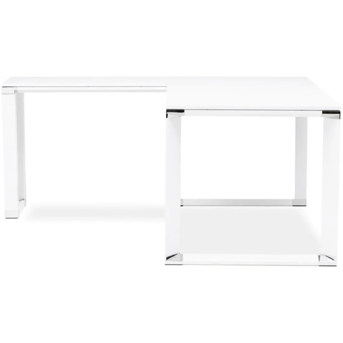 Bureau d'angle design 'XLINE' en bois blanc