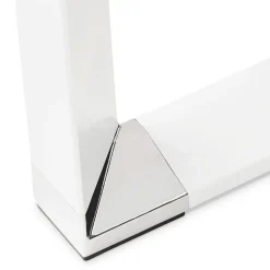 Bureau d'angle design 'XLINE' en bois finition naturelle et métal blanc