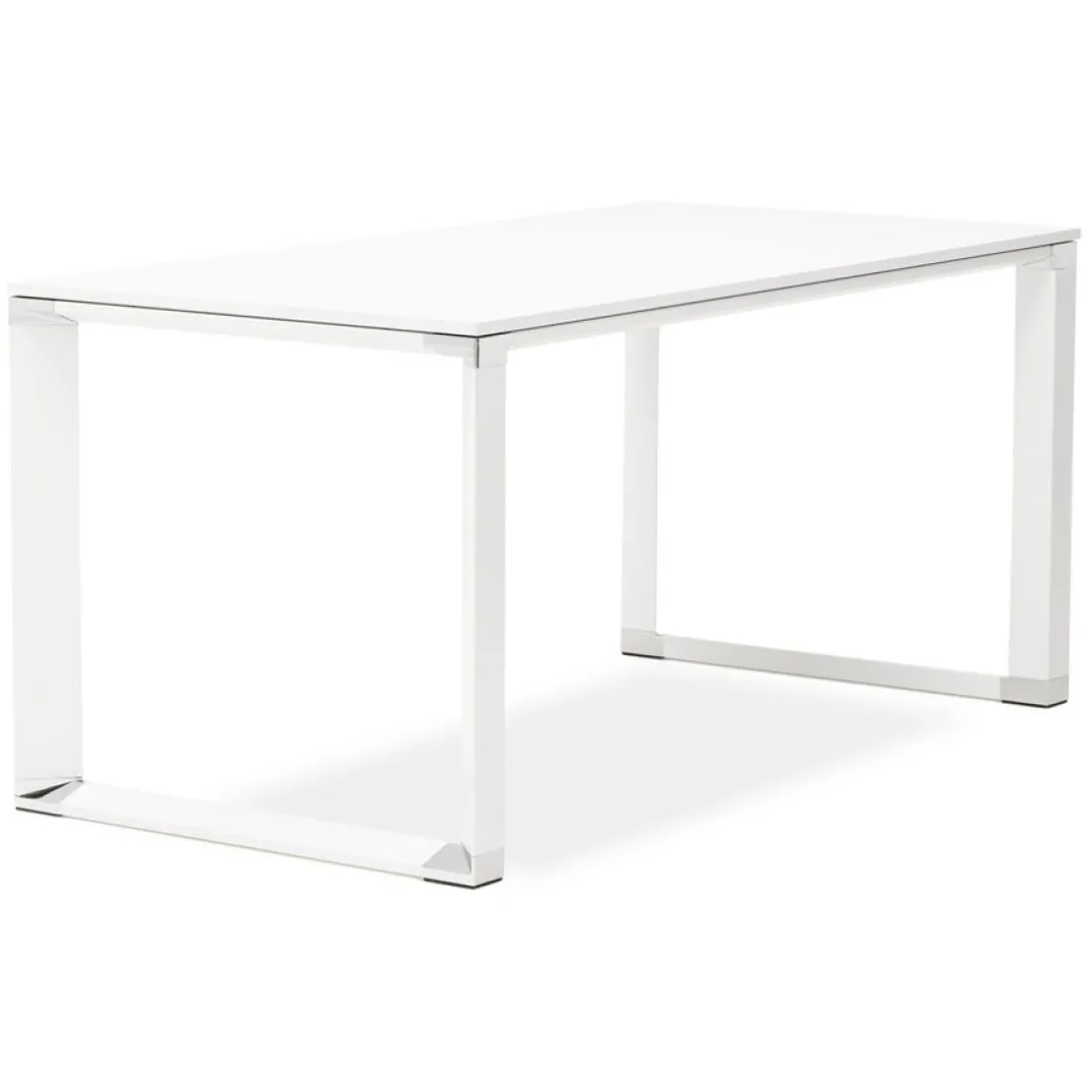 Bureau de direction droit design 'XLINE' en bois blanc