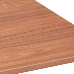Bureau droit design 'AMADEUS' en bois finition Noyer et métal blanc