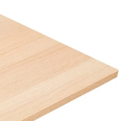 Bureau droit design 'AMADEUS' en bois finition naturelle et métal noir