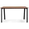 Bureau droit design 'AMADEUS' en bois finition Noyer et métal noir