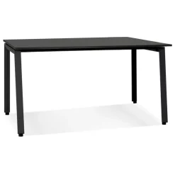 Bureau droit design 'AMADEUS' en bois et métal noir
