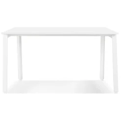 Bureau droit design 'AMADEUS' en bois et métal blanc