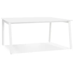 Bureau droit design 'AMADEUS' en bois et métal blanc