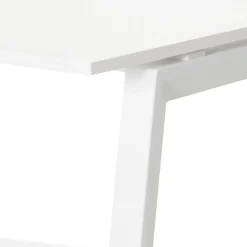 Bureau droit design 'AMADEUS' en bois et métal blanc