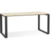 Bureau droit design 'BAKUS' en bois finition naturelle et métal noir