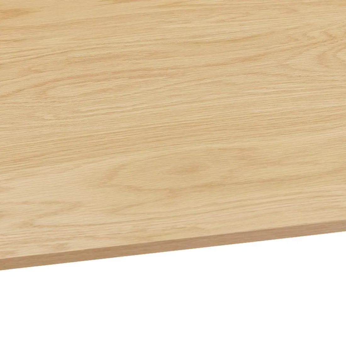 Bureau droit design 'SALMON' en bois finition naturelle et métal blanc