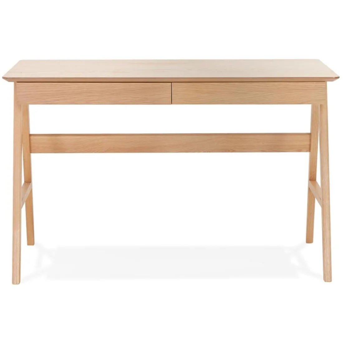 Bureau droit design 'SIROKO' en bois naturel