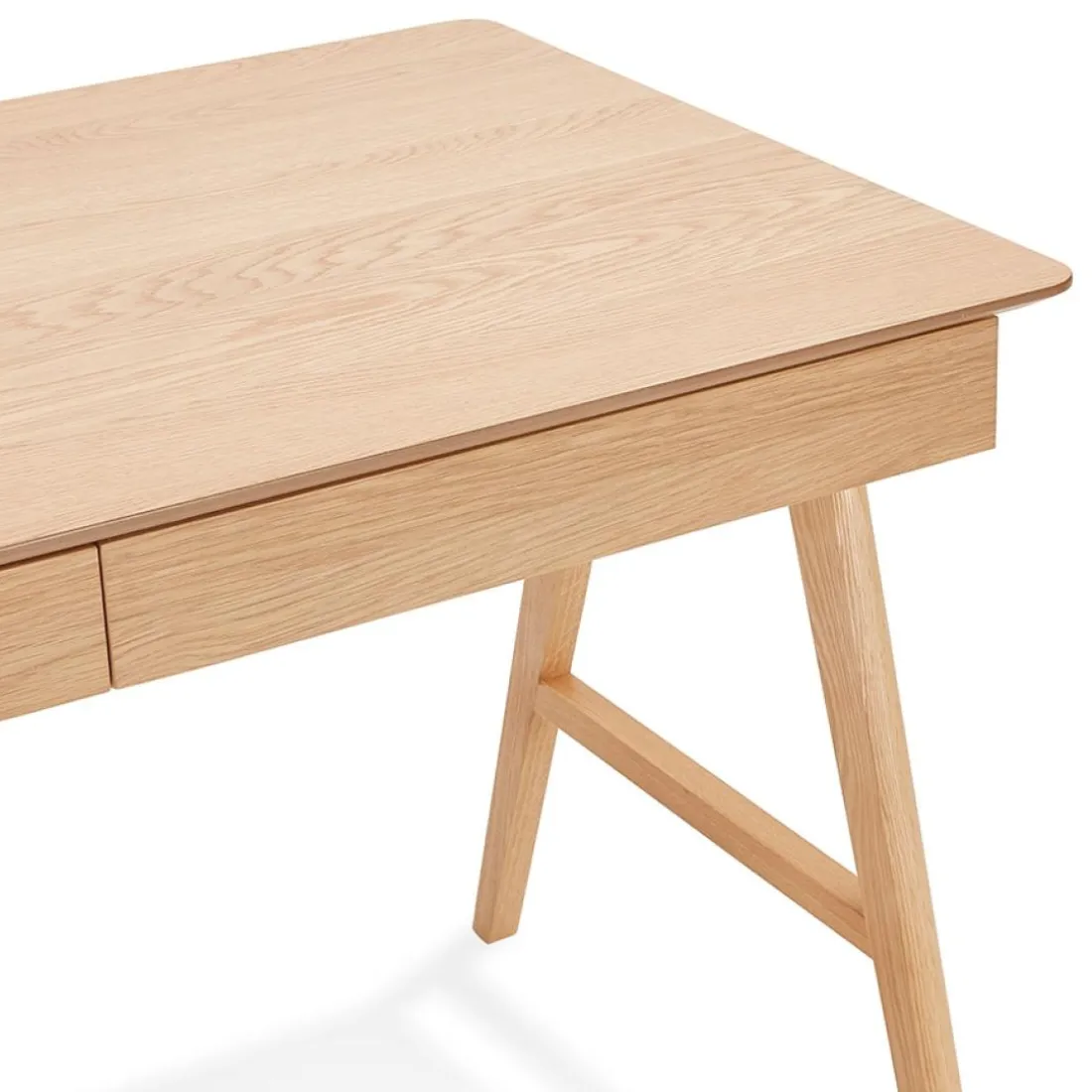 Bureau droit design 'SIROKO' en bois naturel