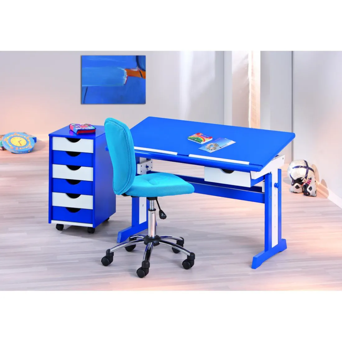 Bureau enfant bleu PICA