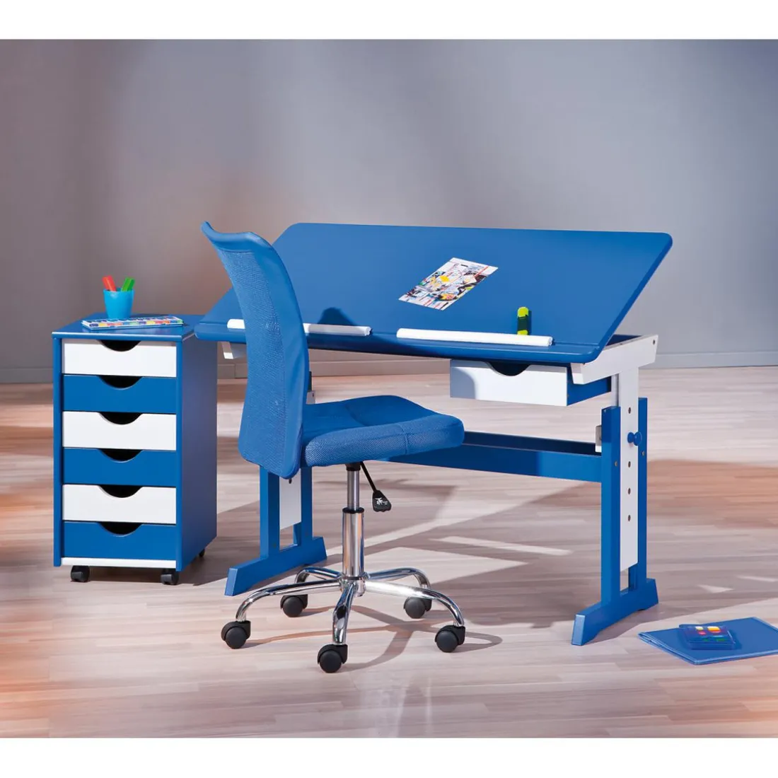 Bureau enfant bleu PICA