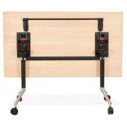 Bureau pliable 'FLEXO' sur roulettes en bois finition naturelle