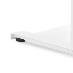 Bureau réglable en hauteur électrique 'TRONIK' blanc avec plateau en bois finition Noyer