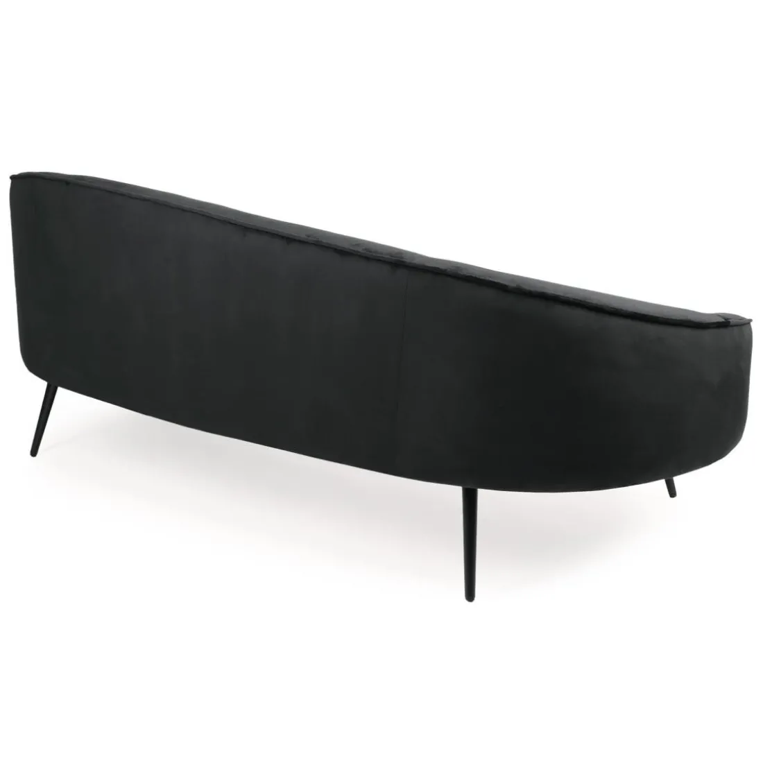 Canapé 3 places asymétrique Brendan Velours Noir