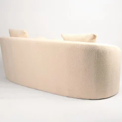 Canapé 3 places au design élégant et incurvé Alex Tissu bouclette Beige