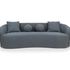 Canapé 4 places au design élégant et incurvé Alex XL Tissu bouclette Gris