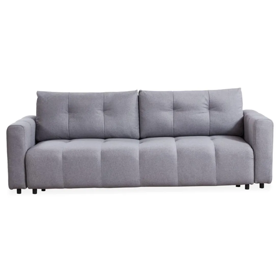 Canapé 3 places convertible Stylian Tissu Gris clair