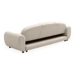Canapé 3 places convertible dossier et accoudoirs arrondis Oliver Tissu texturé Beige