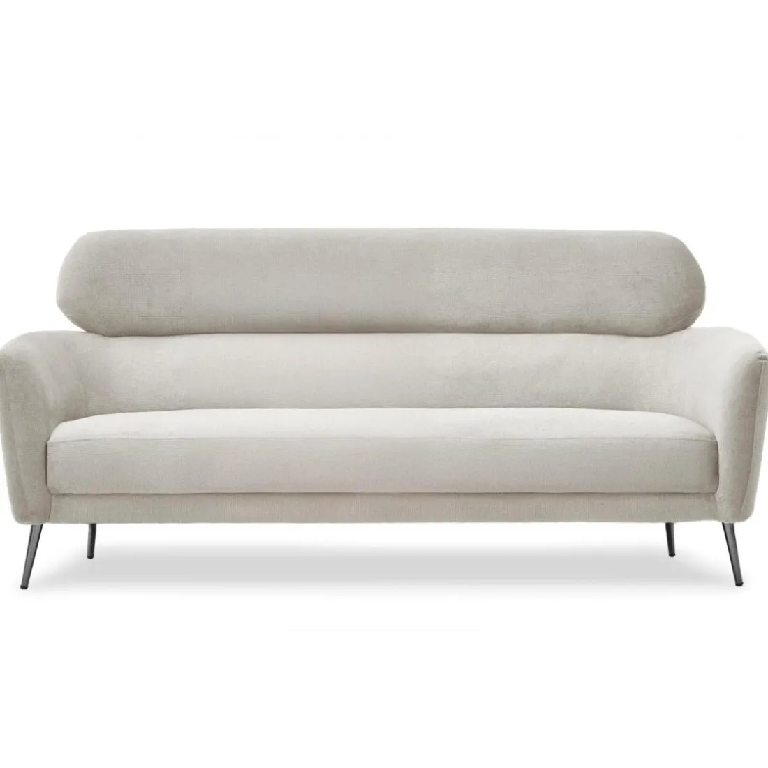 Canapé 3 places moderne avec haut dossier Damigal Tissu doux Beige