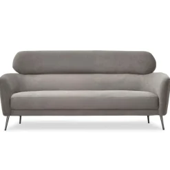 Canapé 3 places moderne avec haut dossier Damigal Tissu doux Gris taupe