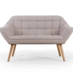 Canapé 2 places Scandinave Zentao Tissu Beige