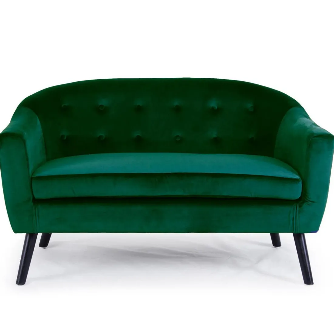 Canapé 2 Places Scandinave Velours Vert OLAF