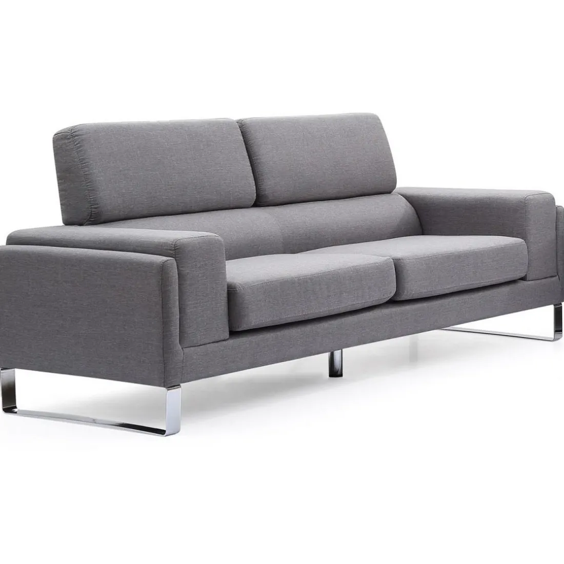 Canapé 3 Places Tissu Gris Clair BATO
