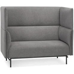 Canapé acoustique 2 places 'VISAVI' avec haut dossier en tissu gris foncé