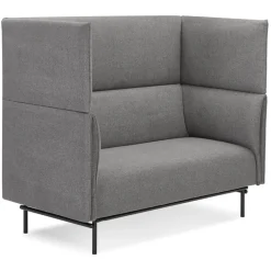 Canapé acoustique 2 places 'VISAVI' avec haut dossier en tissu gris foncé
