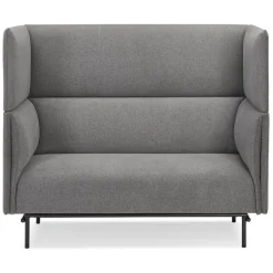 Canapé acoustique 2 places 'VISAVI' avec haut dossier en tissu gris foncé