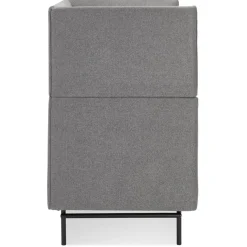 Canapé acoustique 2 places 'VISAVI' avec haut dossier en tissu gris foncé