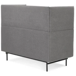 Canapé acoustique 2 places 'VISAVI' avec haut dossier en tissu gris foncé