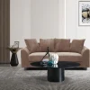 Canapé contemporain 3 places Mozart Velours côtelé Marron