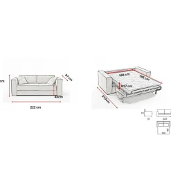 Canapé convertible express Gris Clair 3 places ISABELLA