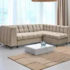 Canapé d'angle convertible Chessy Velours Taupe