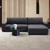 Canapé d'angle convertible élégant Malone Tissu Noir