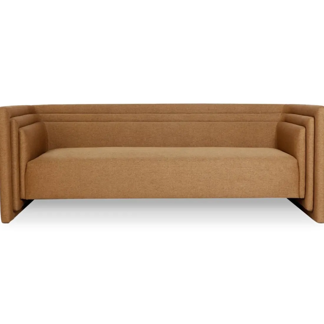 Canapé moderne 3 places style cubique Fredonia Tissu Marron