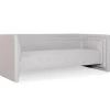Canapé moderne 3 places style cubique Fredonia Tissu Gris