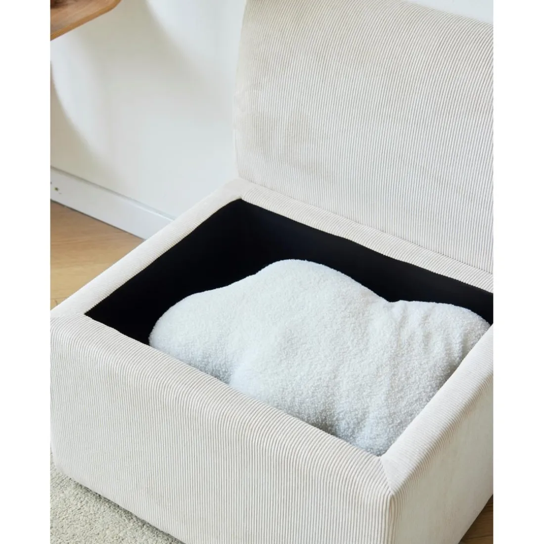 Canapé modulable VARDE design scandinave raffiné en velours côtelé avec mousse