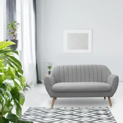 Canape 2 Places Sofia Tissu Gris