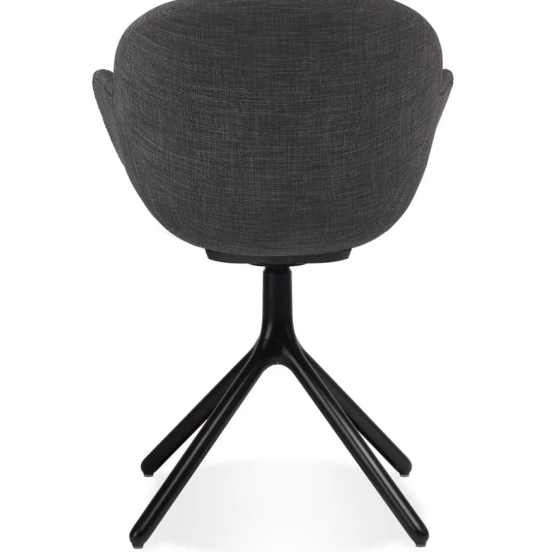 Chaise avec accoudoirs 'LIBRA' en tissu gris foncé et métal noir