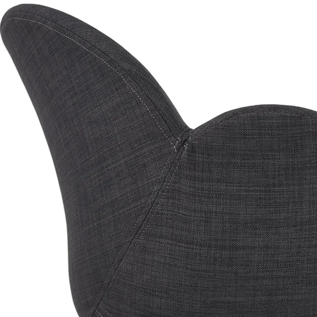 Chaise avec accoudoirs 'LIBRA' en tissu gris foncé et métal noir