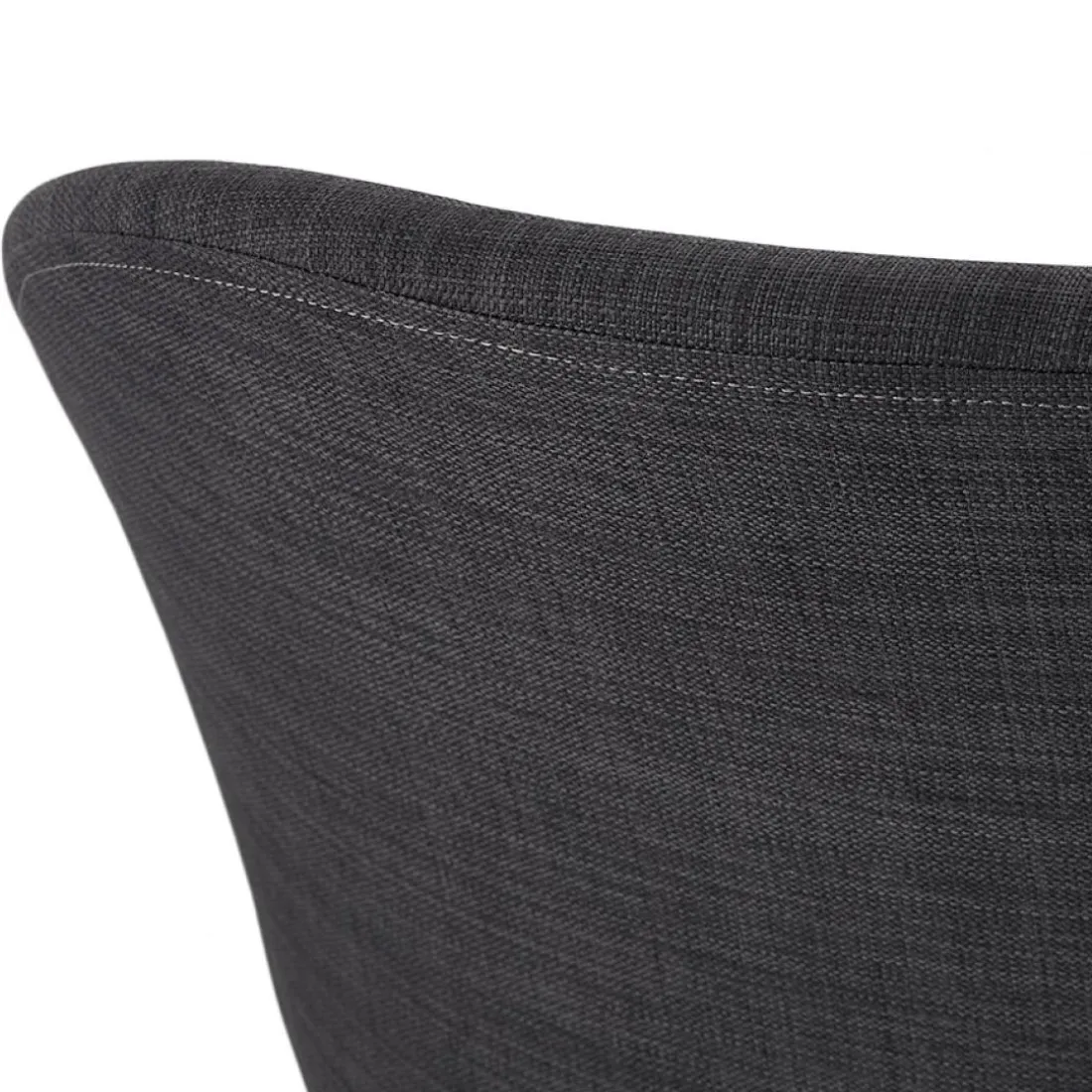 Chaise avec accoudoirs 'LIBRA' en tissu gris foncé et métal noir