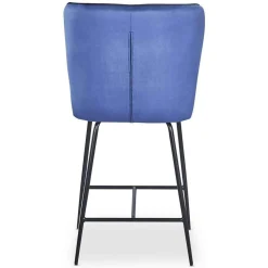 Chaise de bar ELSA Velours Bleu