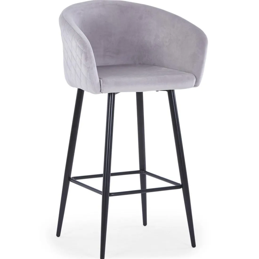 Chaise de bar Velours Gris VENUS