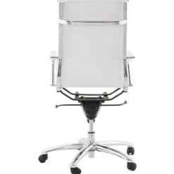 Chaise de Bureau blanc et chromé CHARMO