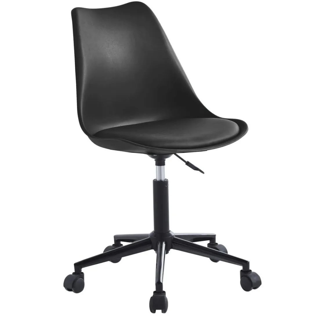 Chaise de bureau réglable en métal Noire